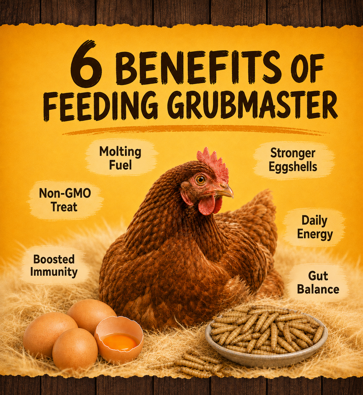 GRUBMASTER Dried Black Soldier Fly Larvae for Chickens, Natural Healthy Chicken Treats for Backyard Poultry - 2 lb. Bag